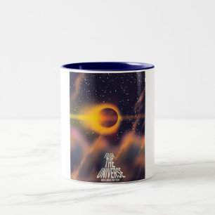 Tour durch das Universum "Buchen Sie noch heute ei Zweifarbige Tasse
