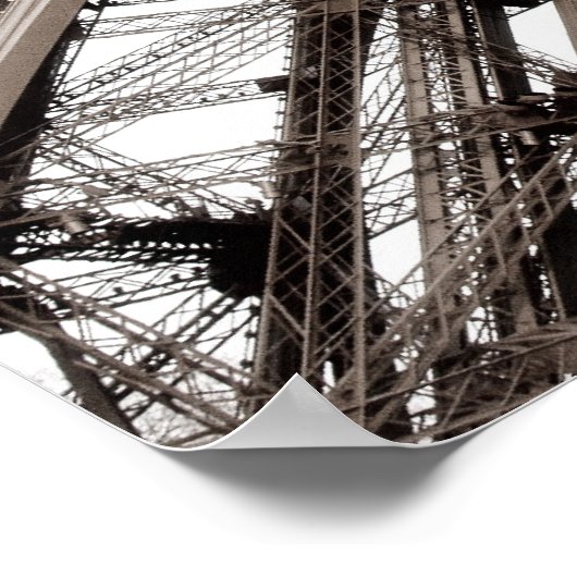 Tour Eiffel Black & White Poster (Ecke)