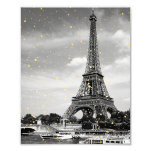 Tour Eiffel, Frankreich - Schwarz/Imitate Gold Spr Fotodruck