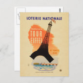 Tour Eiffel loterie nationale Postkarte (Vorne/Hinten)