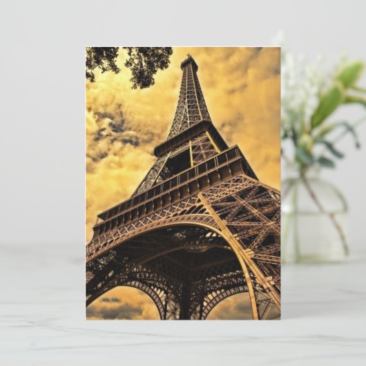 Tour Eiffel Paris Frankreich Einladung (Stehend Vorderseite)