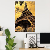 Tour Eiffel Paris Frankreich Poster (Matte) (Heimbüro)