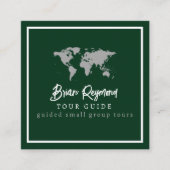 Tour | Fremdenführer Grün Quadratische Visitenkarte (Vorderseite)
