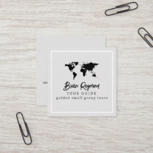 Tour   Fremdenführer hellgrau Quadratische Visitenkarte