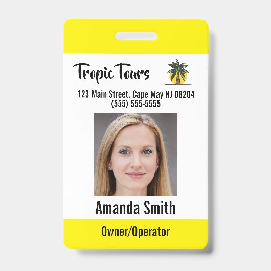 Tour Guide Foto ID Gelb Ausweis (Vorderseite)