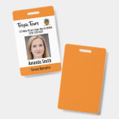 Tour Guide Foto ID Orange Ausweis (Vorder- & Rückseite)