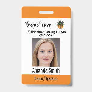 Tour Guide Foto ID Orange Ausweis