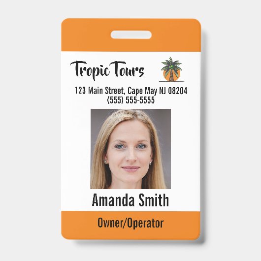 Tour Guide Foto ID Orange Ausweis (Vorderseite)