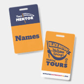 Tour Guide Name Tags - Orange Abzeichen Ausweis (Vorder- & Rückseite)