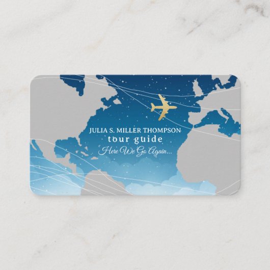 Tour Guide Niedlich Blue Visitenkarte (Vorderseite)