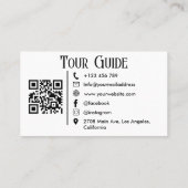 Tour Guide Reiseführer Agent Eleganter QR-Code Visitenkarte (Rückseite)