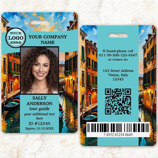 Tour Guide Travel Agency Photo ID Badge Ausweis