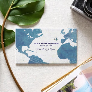 Tour Guide Watercolor Blaue Karte