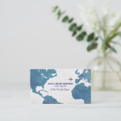 Tour Guide Watercolor Blaue Karte (Stehend Vorderseite)