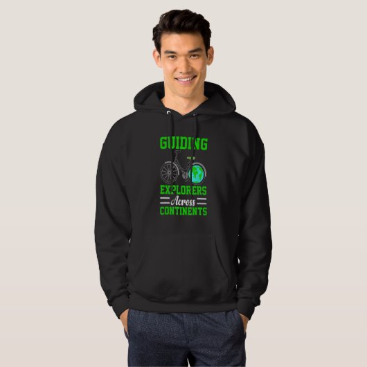 Tour Guide with Bike Cycling Guide Great Travel Gu Hoodie (Vorne ganz)