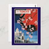 Tour Tokyo, Japan, travel poster, Postkarte (Vorne/Hinten)