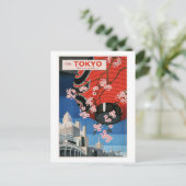 Tour Tokyo, Japan, travel poster, Postkarte (Stehend Vorderseite)