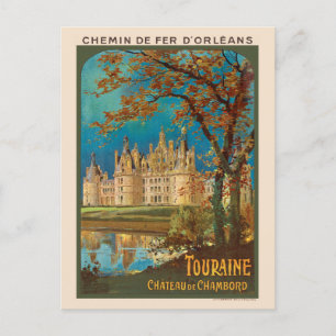 Touraine Château de Chambord Vintage Poster 1913 Postkarte
