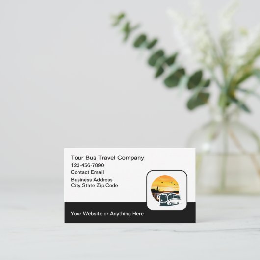 Tourbus-Thema Business Cards Visitenkarte (Stehend Vorderseite)