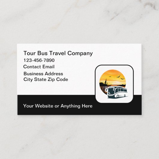 Tourbus-Thema Business Cards Visitenkarte (Vorderseite)
