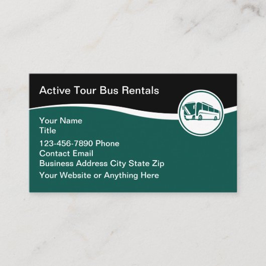 Tourbus Theme Travel Business Cards Visitenkarte (Vorderseite)