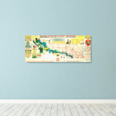 Tourenplan des Custer Battlefield Highway Leinwanddruck (Insitu (Holzboden))