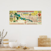 Tourenplan des Custer Battlefield Highway Poster (Küche)