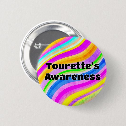 Tourette’s Awareness Badge – Abstract Calm Swirl Button (Vorne & Hinten)