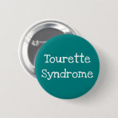 Tourette-Syndrom Aquamarin Button (Vorne & Hinten)