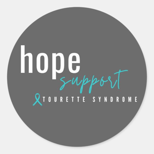 Tourette-Syndrom. Hoffnungsunterstützung. Aufklebe Runder Aufkleber (Vorderseite)