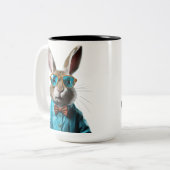 Tourette-Syndrom Rabbit Custom-Tasse Zweifarbige Tasse (Vorderseite Links)