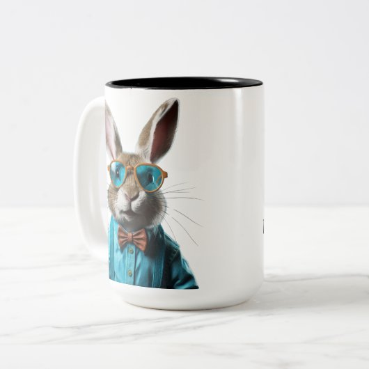 Tourette-Syndrom Rabbit Custom-Tasse Zweifarbige Tasse (Vorderseite Links)