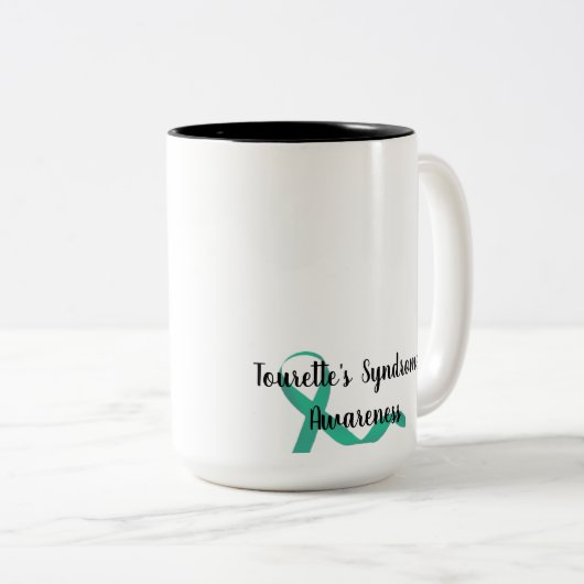Tourette-Syndrom Rabbit Custom-Tasse Zweifarbige Tasse (VorderseiteRechts)