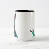 Tourette-Syndrom Rabbit Custom-Tasse Zweifarbige Tasse (Mittel)