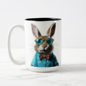 Tourette-Syndrom Rabbit Custom-Tasse Zweifarbige Tasse (Links)