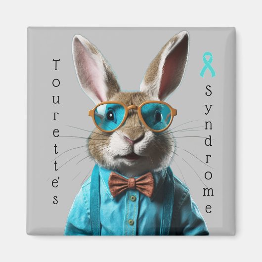 Tourette-Syndrom Rabbit-Magnet Magnet (Vorne)