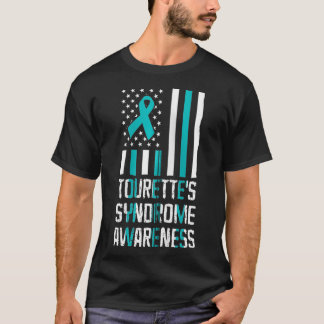 Tourette Syndrom US-Flagge TS Warrior Survivor Zip T-Shirt