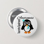 Tourette Syndrome Awareness Penguin Button (Vorne & Hinten)