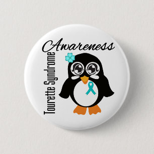 Tourette Syndrome Awareness Penguin Button