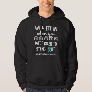 Tourette Syndrome Awareness Tourettes Warrior Aqua Hoodie