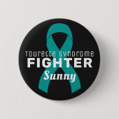 Tourette Syndrome Ribbon Black Button (Vorderseite)