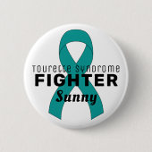 Tourette Syndrome Ribbon White Button (Vorderseite)