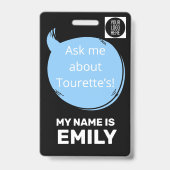 Tourette Syndrome Speech Bubble Volunteer Lanyard  Ausweis (Back)