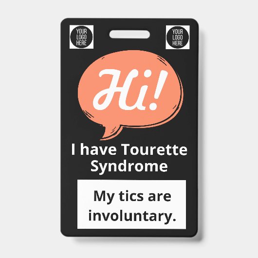 Tourette Syndrome Speech Bubble Volunteer Lanyard  Ausweis (Front)