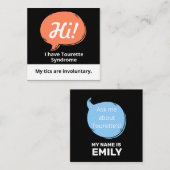 Tourette Syndrome Speech Bubble Volunteer Lanyard  Quadratische Visitenkarte (Vorne/Hinten)