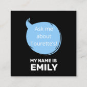 Tourette Syndrome Speech Bubble Volunteer Lanyard  Quadratische Visitenkarte (Rückseite)