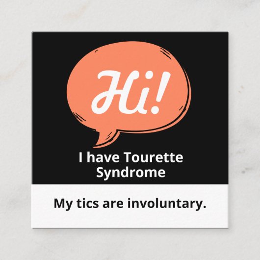 Tourette Syndrome Speech Bubble Volunteer Lanyard  Quadratische Visitenkarte (Vorderseite)