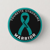 Tourette Syndrome Warrior Ribbon Black Button (Vorderseite)