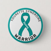Tourette Syndrome Warrior Ribbon White Button (Vorderseite)