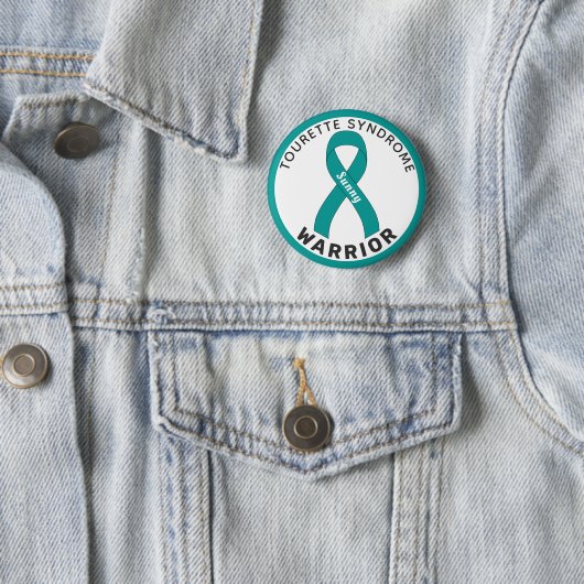 Tourette Syndrome Warrior Ribbon White Button (Beispiel)